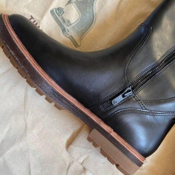 Timberland Leather Perfect Pairs Riley Flair Knee High Boots sz 8 Black Lug Sole - Picture 11 of 16